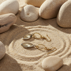 Gold plated drop earrings with crystals