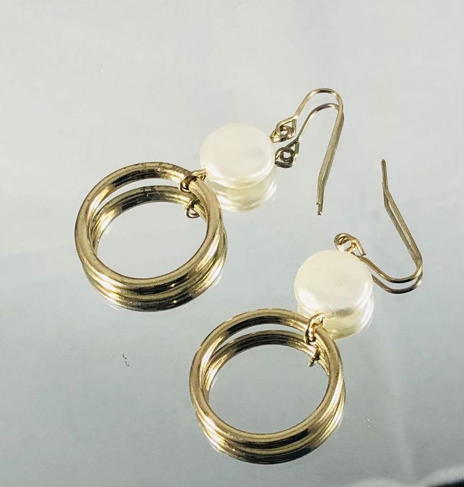 Gold-plated Hoop Earrings With Pearls Silver Chamber Jewellery Store