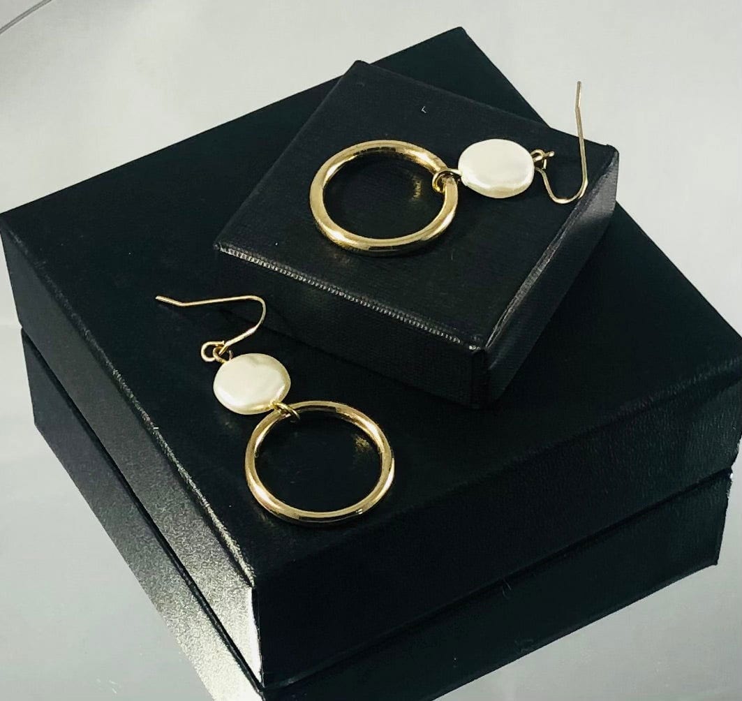 Gold-plated Hoop Earrings With Pearls Silver Chamber Jewellery Store