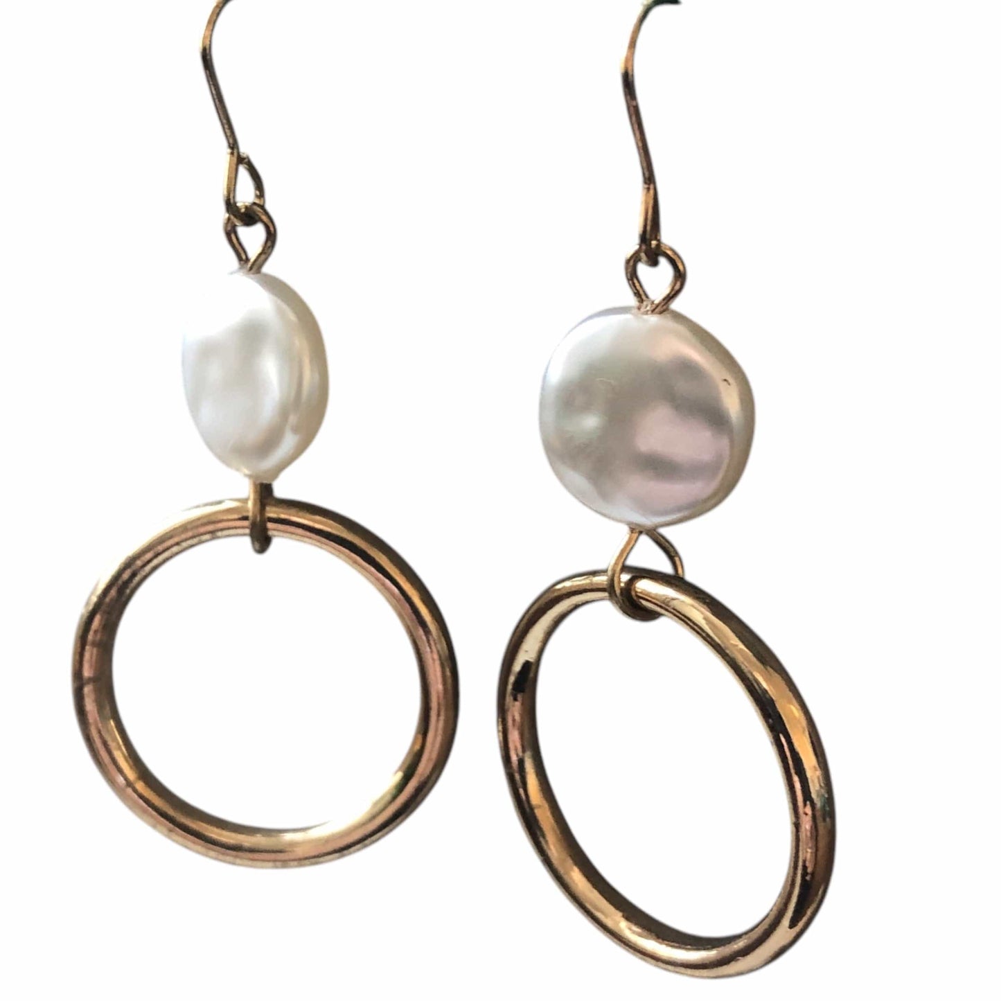 Gold-plated Hoop Earrings With Pearls Silver Chamber Jewellery Store