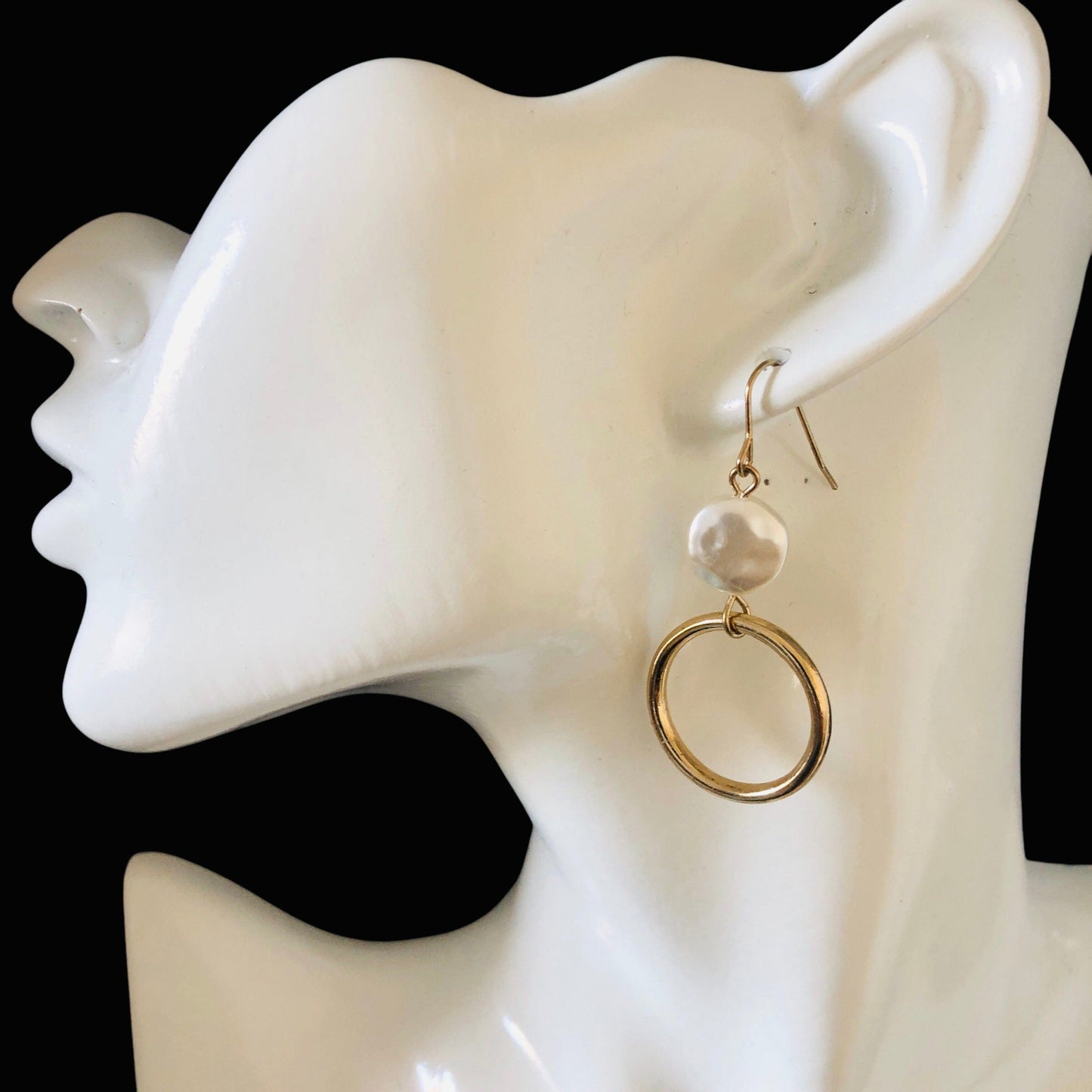 Gold-plated Hoop Earrings With Pearls Silver Chamber Jewellery Store