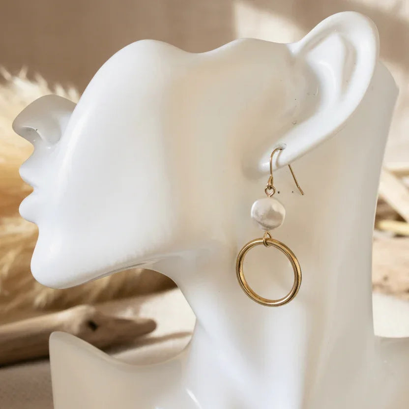 Gold-plated Hoop Earrings With Pearls - Silver Chamber Jewellery Store