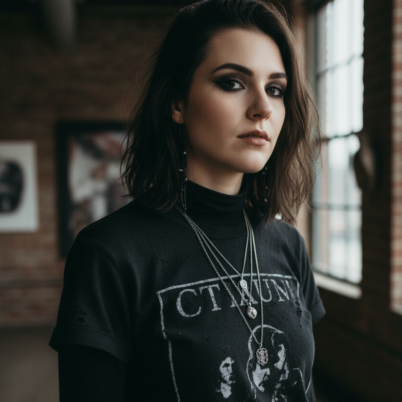 Gothic Long Black Leather Earrings