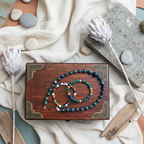 Green and blue lapis lazuli beaded choker necklace