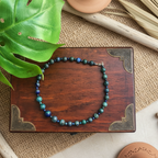 Green and blue lapis lazuli beaded choker necklace