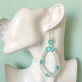 Green and Opal White Statement Crystal Earrings Silver Chamber Jewellery Store