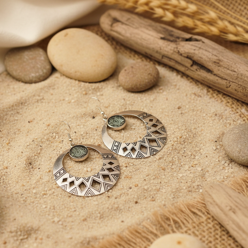 Handmade Bohemian Metal Hoops