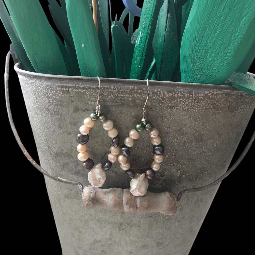 Handmade Freshwater Pearls Dangle Earrings Silver Chamber Jewellery Store