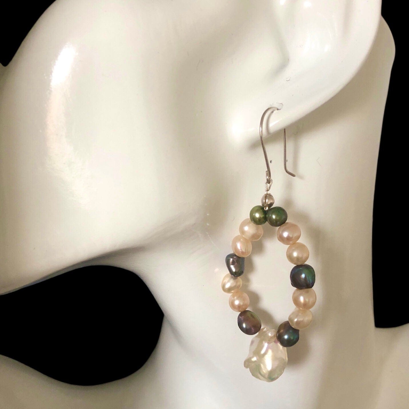Handmade Freshwater Pearls Dangle Earrings Silver Chamber Jewellery Store