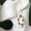 925 silver and Freshwater pearls dangle earrings