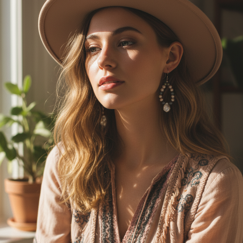 925 silver and Freshwater pearls dangle earrings