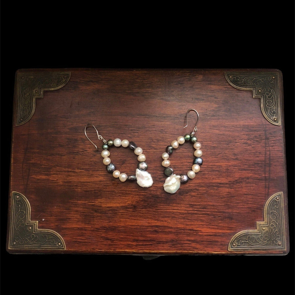 Handmade Freshwater Pearls Dangle Earrings Silver Chamber Jewellery Store