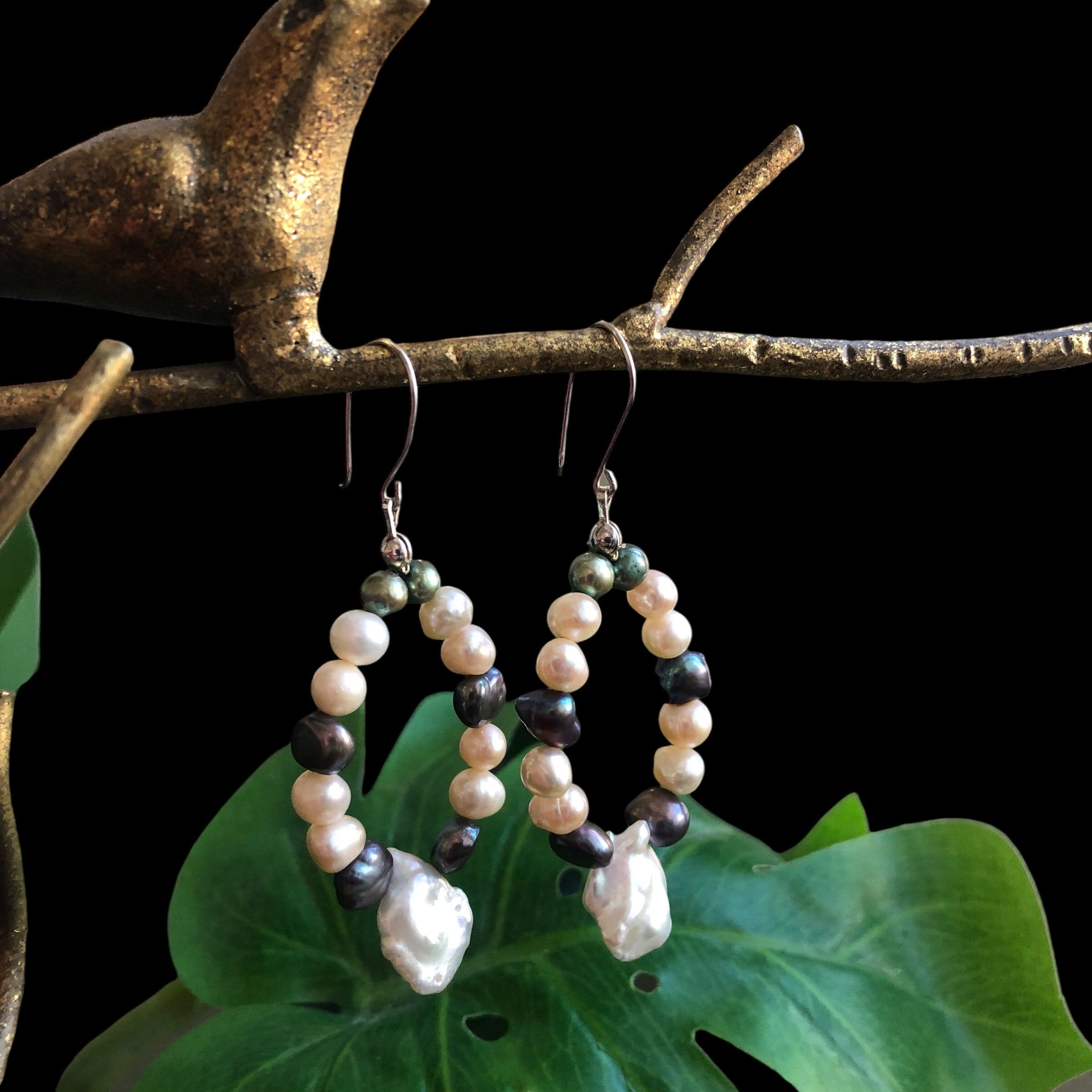 Handmade Freshwater Pearls Dangle Earrings Silver Chamber Jewellery Store