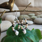 925 silver and Freshwater pearls dangle earrings