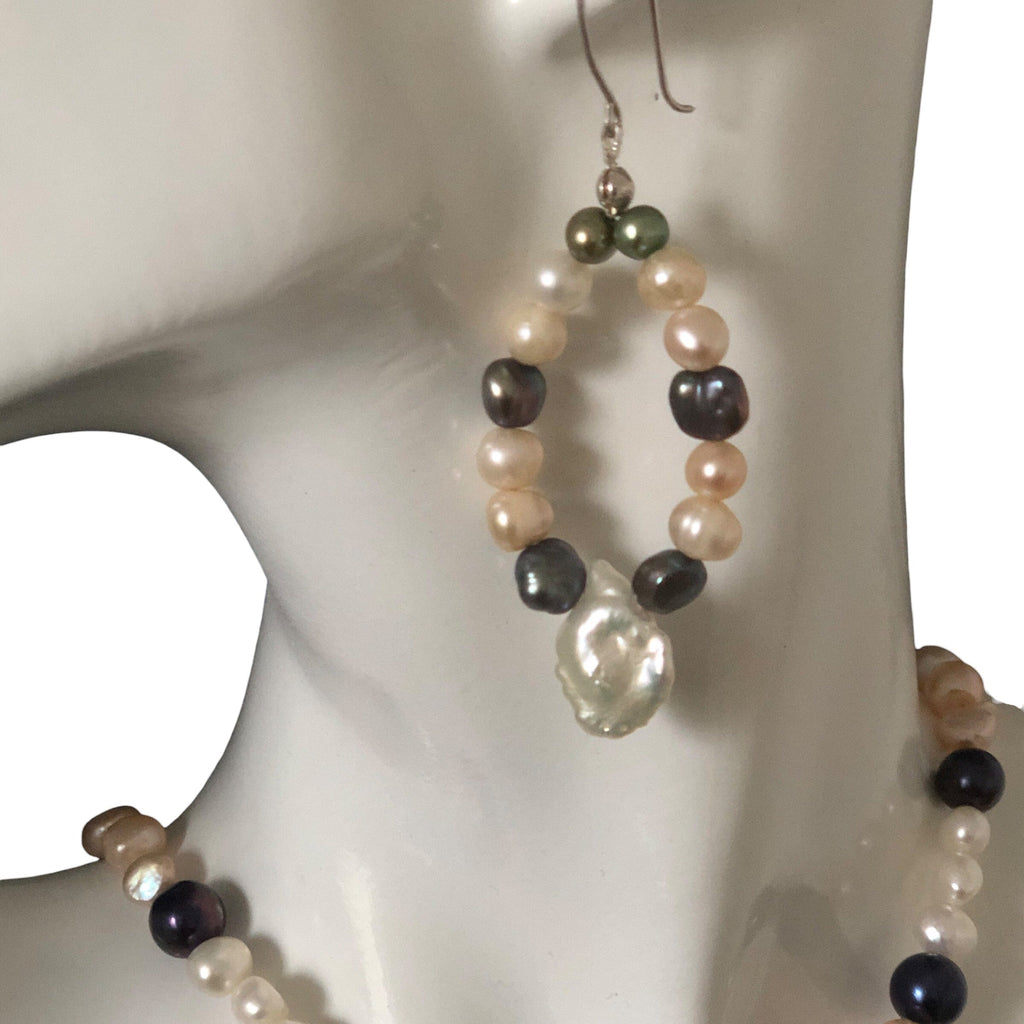 Handmade Freshwater Pearls Dangle Earrings Silver Chamber Jewellery Store