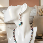 Handmade Turquoise and Lava Dangle Earrings Silver Chamber Jewellery Store