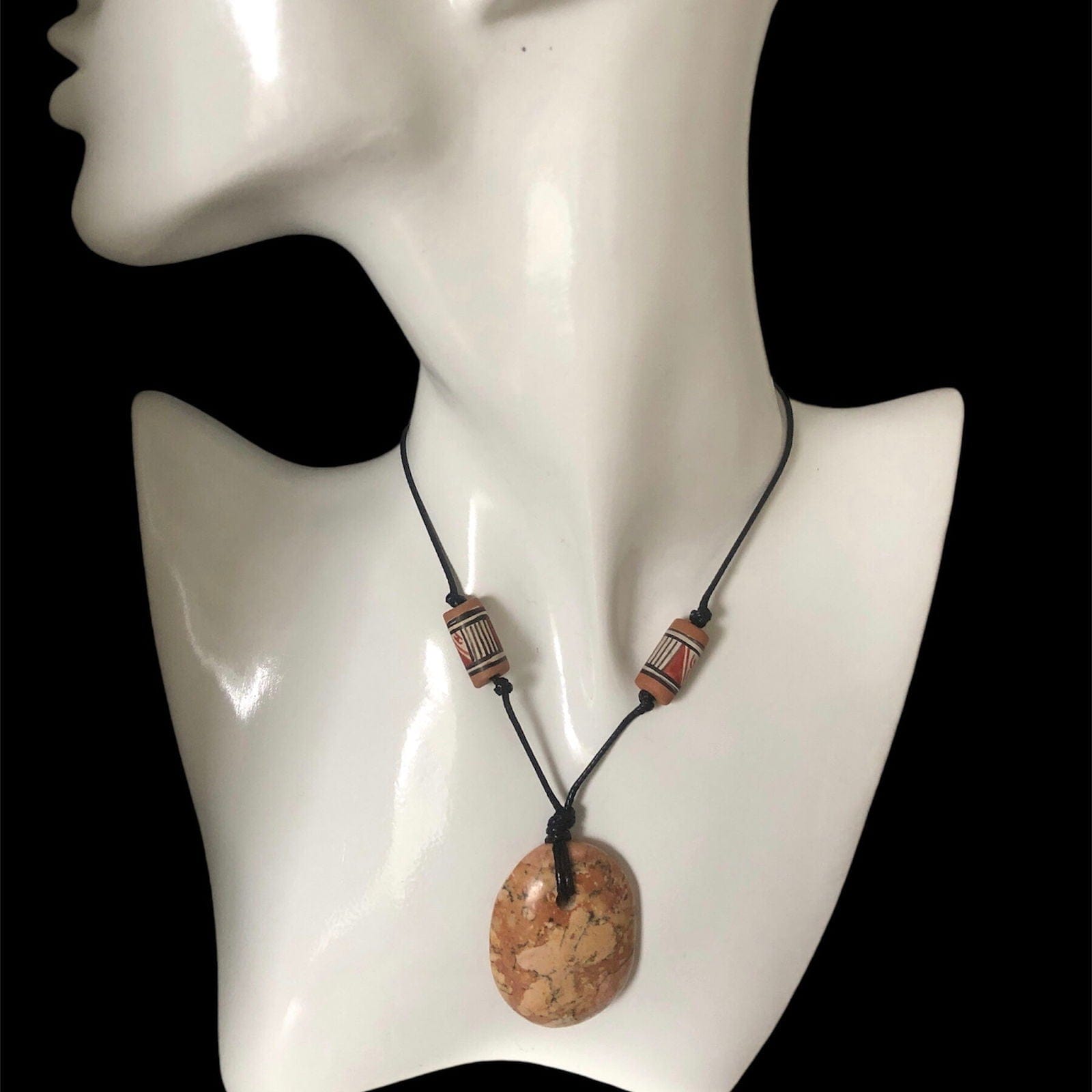 Jasper and Peruvian Beads Necklace Silver Chamber Jewellery Store