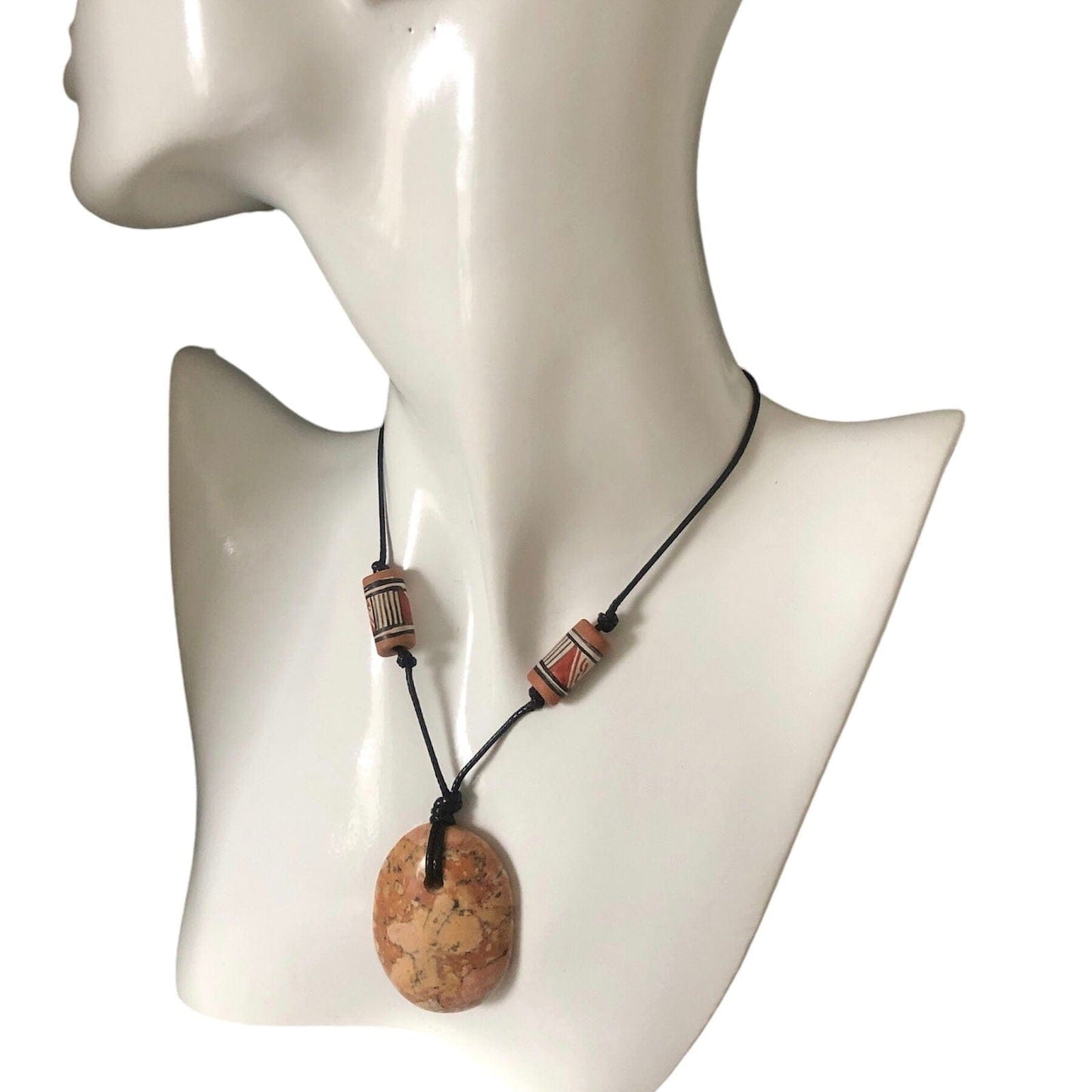 Jasper and Peruvian Beads Necklace Silver Chamber Jewellery Store