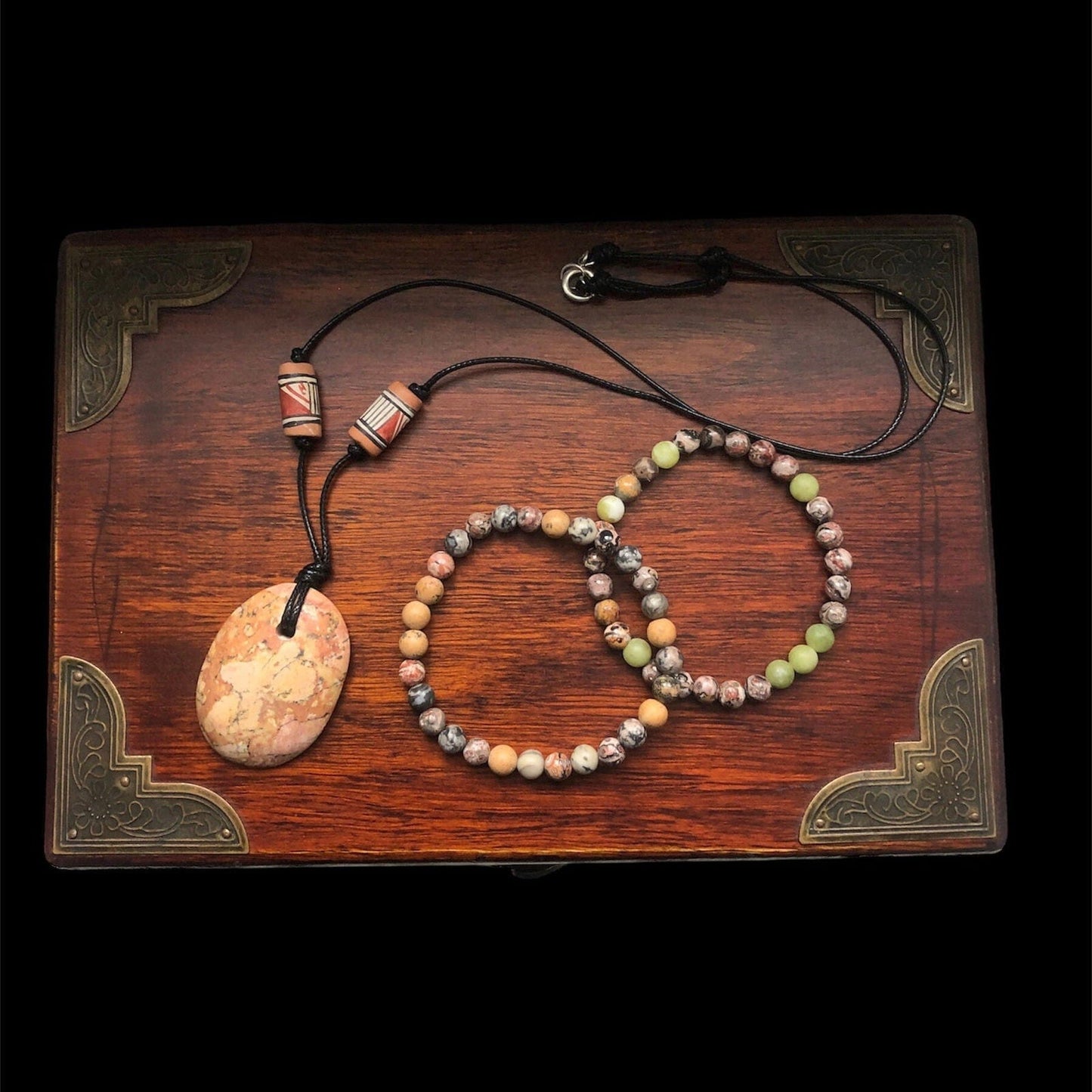 Jasper and Peruvian Beads Necklace Silver Chamber Jewellery Store