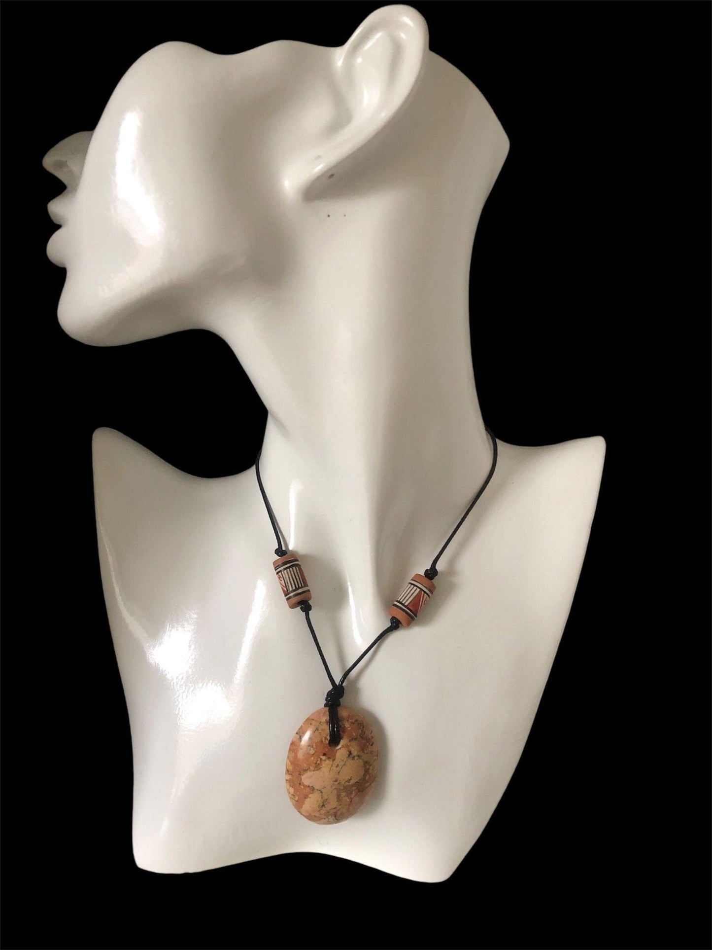 Jasper and Peruvian Beads Necklace Silver Chamber Jewellery Store