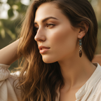 Labradorite and Blue Tiger Eye 925 Silver Dangle Earrings Silver Chamber Jewellery Store