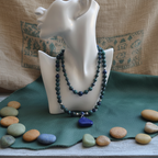Lapis Lazuli and 925 Silver Beaded Necklace