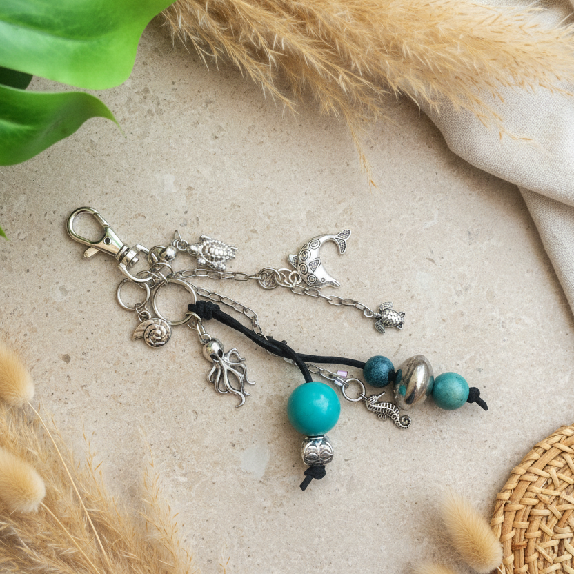 Marine Animals Handmade Bag Charm - Silver Chamber Jewellery Store