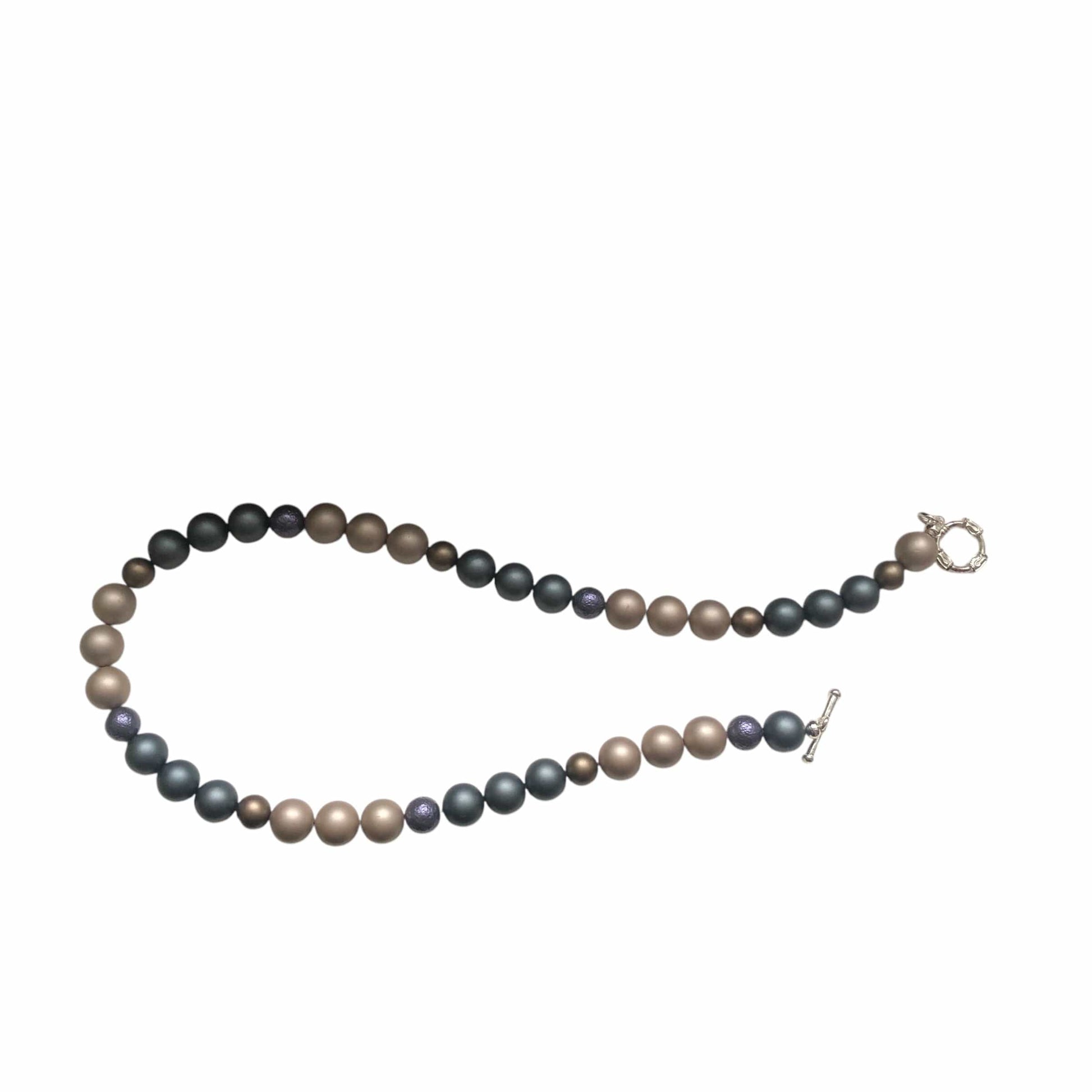 Matt Shell Pearls Beaded Necklace Silver Chamber Jewellery Store