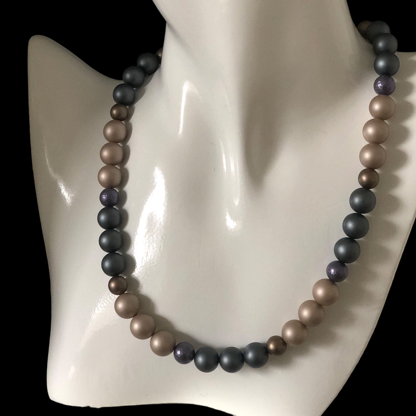 Matt Shell Pearls Beaded Necklace Silver Chamber Jewellery Store