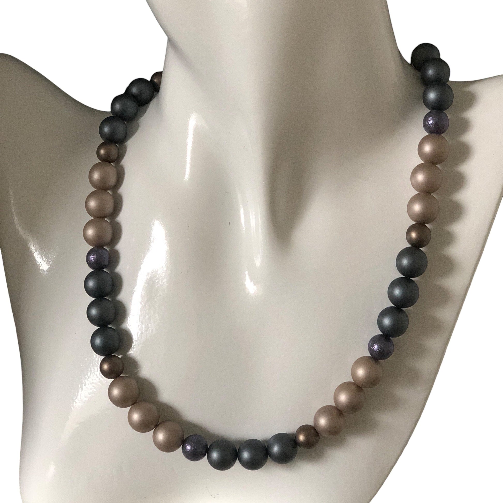 Matt Shell Pearls Beaded Necklace Silver Chamber Jewellery Store