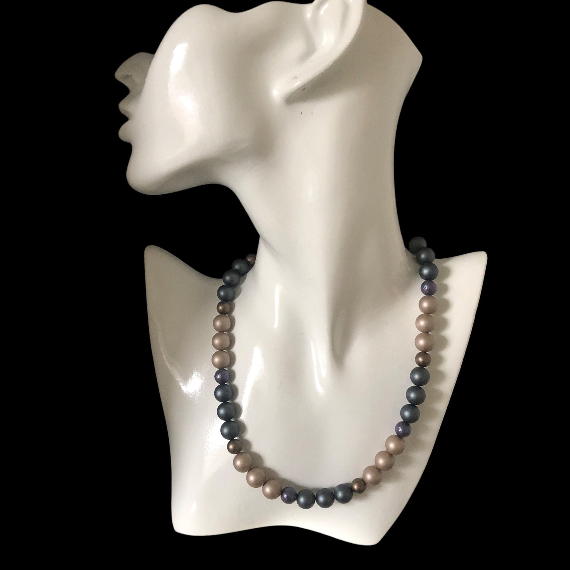 Matt Shell Pearls Beaded Necklace Silver Chamber Jewellery Store