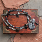 Moonstone and Blue Tiger Eye Beaded Necklace with Labradorite Pendant - Silver Chamber Jewellery Store