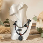 Moonstone and Blue Tiger Eye Beaded Necklace with Labradorite Pendant - Silver Chamber Jewellery Store