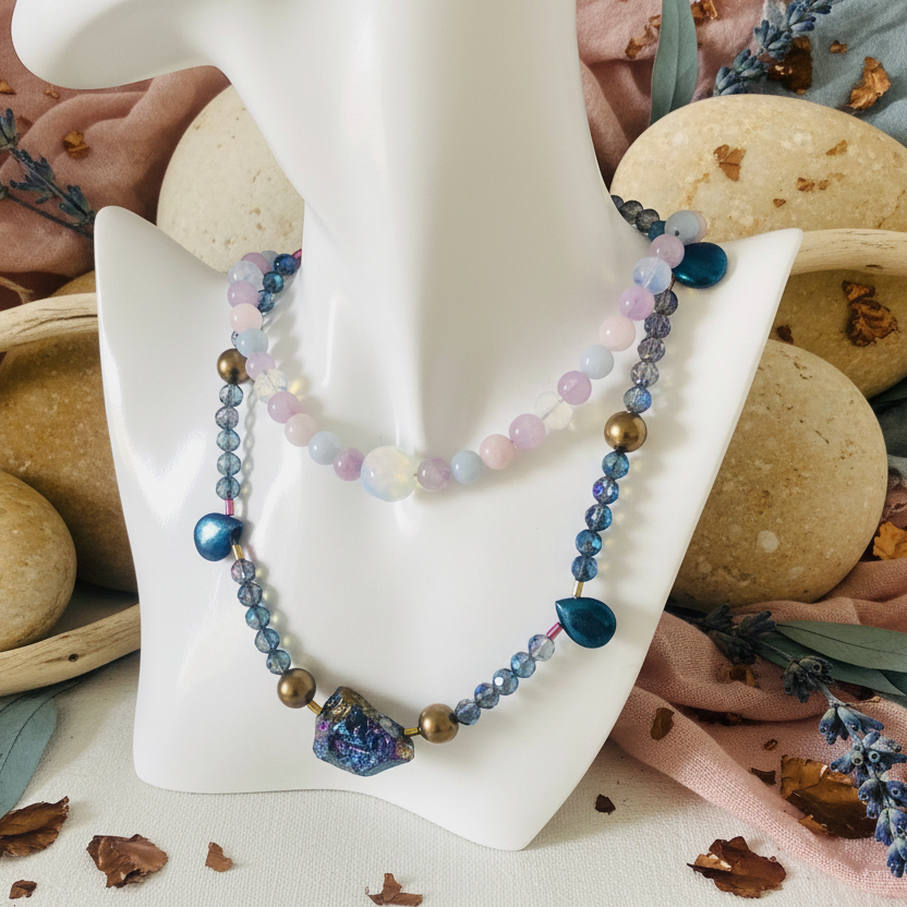 Quartz, Pyrite and Hematite Beaded Choker Necklace - Silver Chamber Jewellery Store