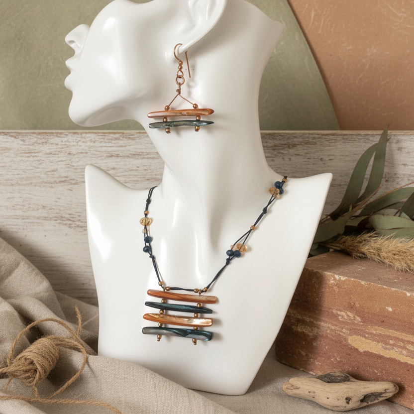 Mother Of Pearl Gold Plated Earrings Silver Chamber Jewellery Store