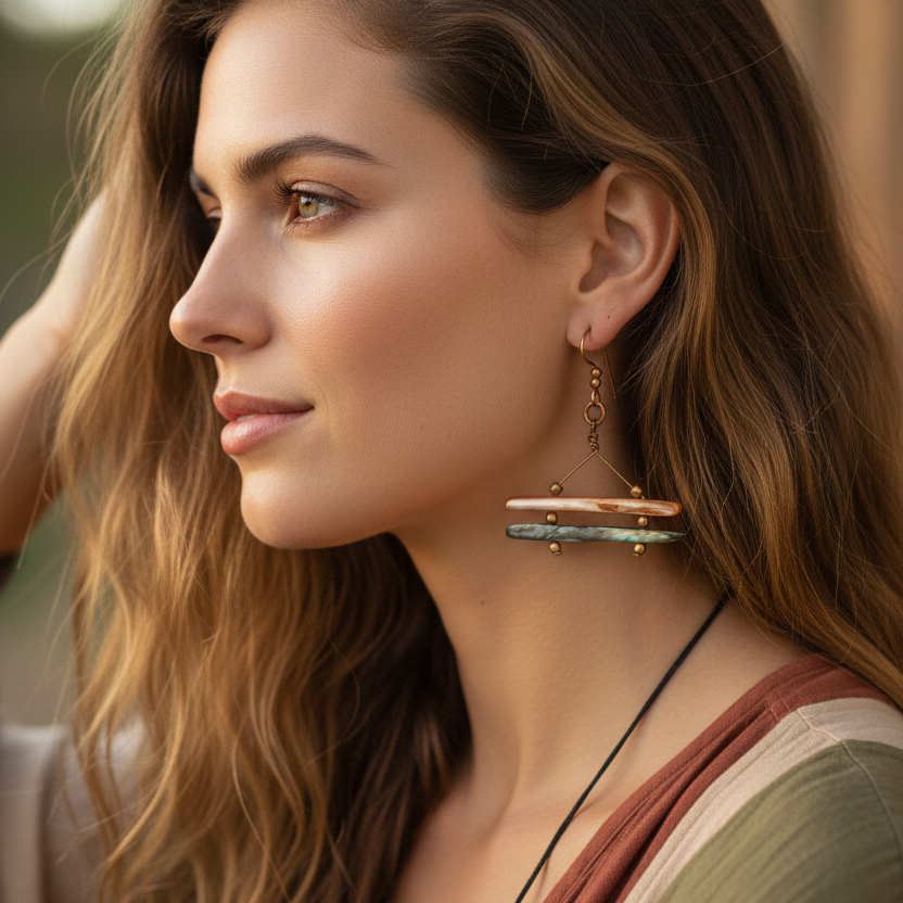 Mother Of Pearl Gold Plated Earrings Silver Chamber Jewellery Store