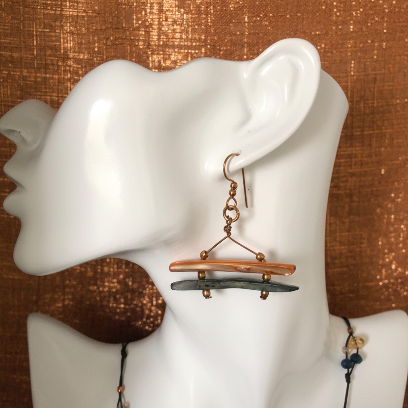 Mother Of Pearl Gold Plated Earrings