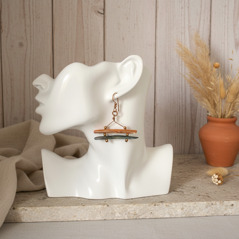 Mother Of Pearl Gold Plated Earrings Silver Chamber Jewellery Store