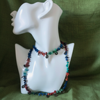 Multi-Colour Natural Stones and Brass Beaded Necklace Silver Chamber Jewellery Store