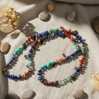 Multi-Colour Natural Stones and Brass Beaded Necklace Silver Chamber Jewellery Store