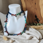 Multi-Colour Natural Stones and Brass Beaded Necklace Silver Chamber Jewellery Store