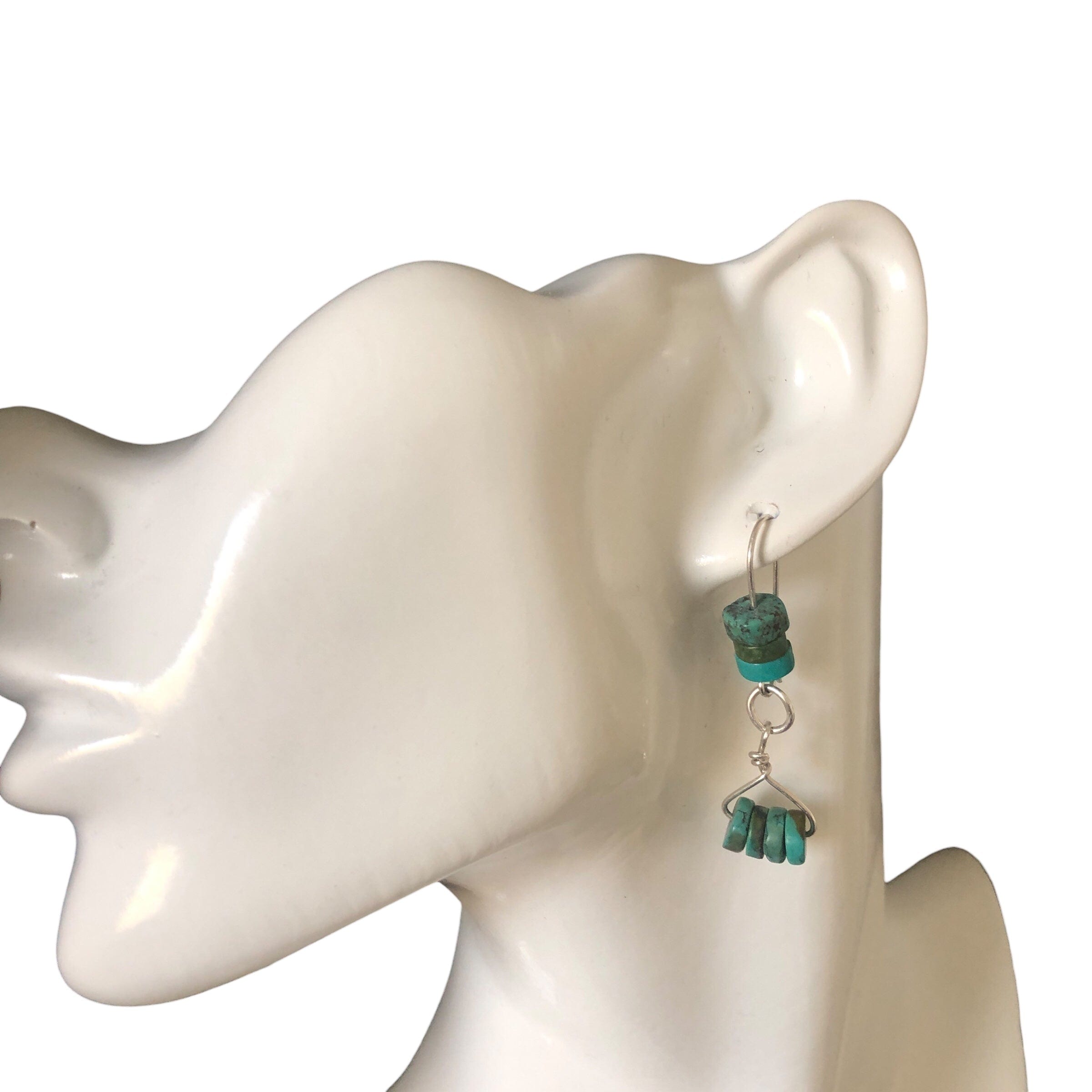 Natural Turquoise 925 Silver Dangle Earrings Silver Chamber Jewellery Store