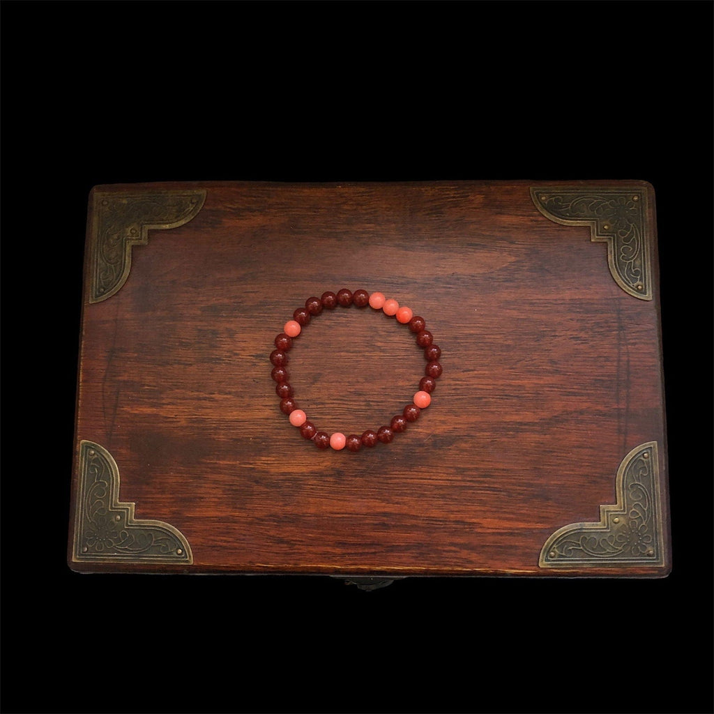 Orange Jade and Carnelian Beaded Bracelet Silver Chamber Jewellery Store