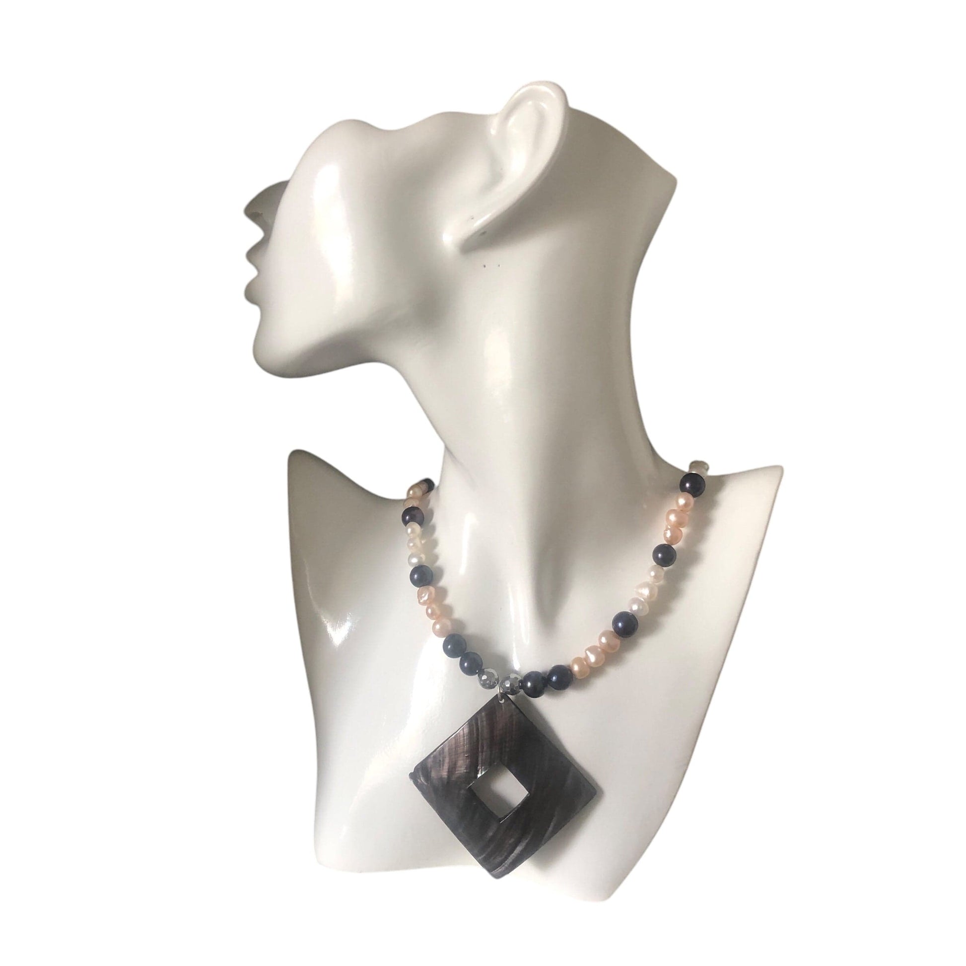 Pearls and Mother Of Pearl Pendant Necklace Silver Chamber Jewellery Store