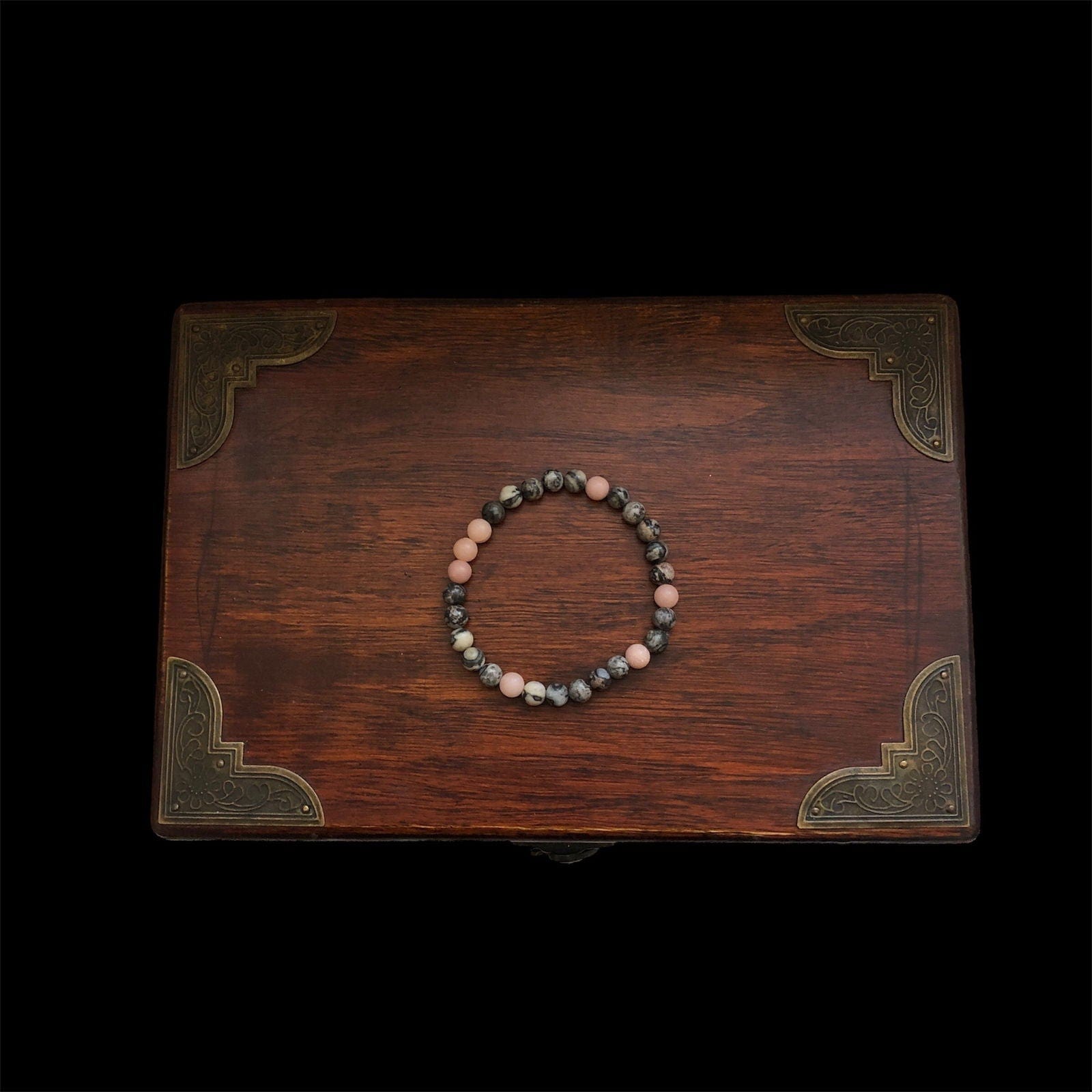 Pink Opal and Picasso Jasper Beaded Bracelet Silver Chamber Jewellery Store