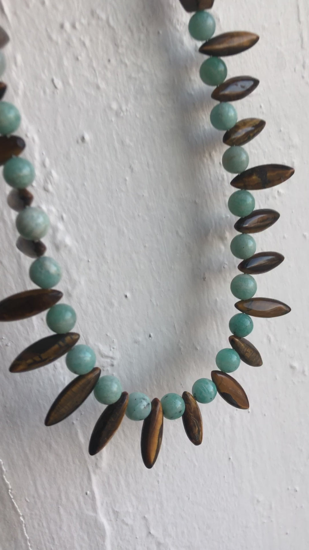 Amazonite and Tiger’s Eye Beaded Necklace