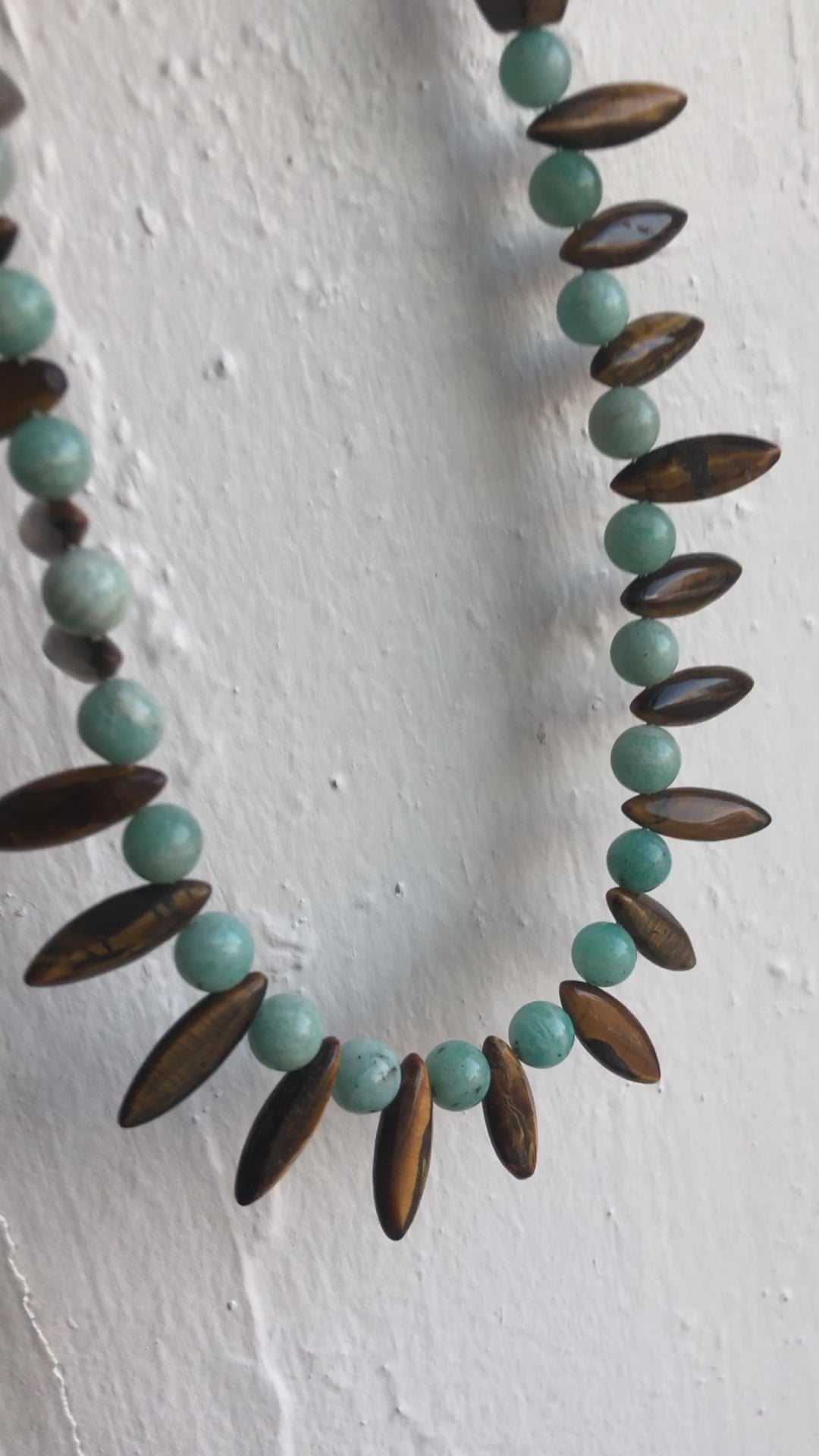 Amazonite and Tiger’s Eye Beaded Necklace