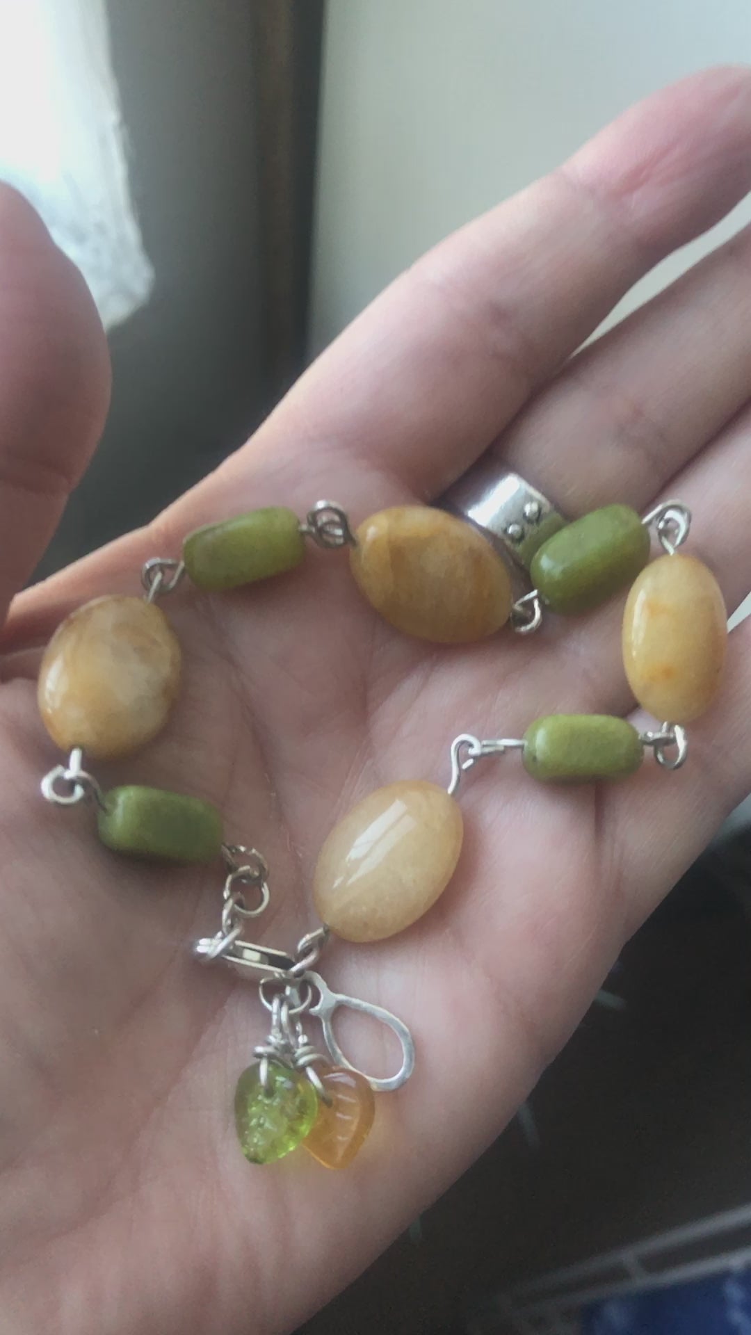 Yellow Aventurine and Lemon Jade Segmented Bracelet