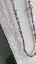 Purple Stones and Glass Beaded Long Necklace - Silver Chamber Jewellery Store