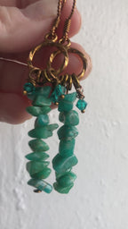 Amazonite Antique Bronze Dangle Earrings Silver Chamber Jewellery Store